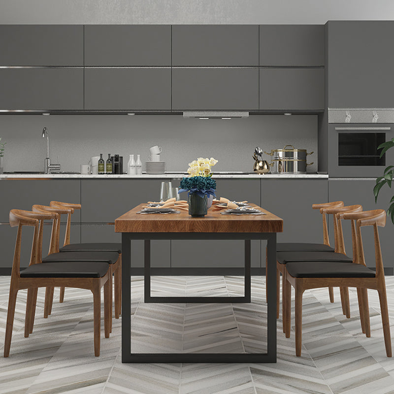 Industrial Style Pine Solid Wood Dining Table Sled Base Rectangle Table for Home Clearhalo ' dining_table' 'Dining Tables & Seating' 'Dining Tables' 'furn' 'furn_dining_table' 'Furniture' 'furniture_dining_table' 'Kitchen & Dining Furniture' 'kitchen&dining_furn' 'kitchen' 'kitchen_dining_table' 3756918
