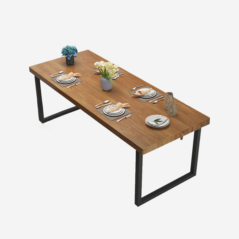 Industrial Style Pine Solid Wood Dining Table Sled Base Rectangle Table for Home Without Chairs Clearhalo ' dining_table' 'Dining Tables & Seating' 'Dining Tables' 'furn' 'furn_dining_table' 'Furniture' 'furniture_dining_table' 'Kitchen & Dining Furniture' 'kitchen&dining_furn' 'kitchen' 'kitchen_dining_table' 3756920