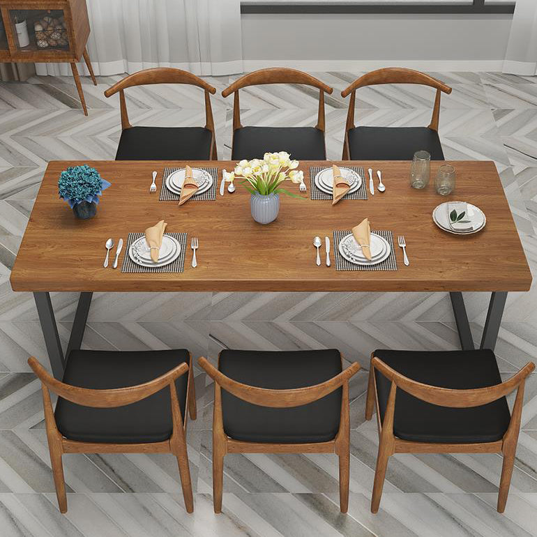 Industrial Style Pine Solid Wood Dining Table Sled Base Rectangle Table for Home Clearhalo ' dining_table' 'Dining Tables & Seating' 'Dining Tables' 'furn' 'furn_dining_table' 'Furniture' 'furniture_dining_table' 'Kitchen & Dining Furniture' 'kitchen&dining_furn' 'kitchen' 'kitchen_dining_table' 3756924