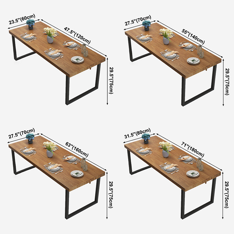 Industrial Style Pine Solid Wood Dining Table Sled Base Rectangle Table for Home Clearhalo ' dining_table' 'Dining Tables & Seating' 'Dining Tables' 'furn' 'furn_dining_table' 'Furniture' 'furniture_dining_table' 'Kitchen & Dining Furniture' 'kitchen&dining_furn' 'kitchen' 'kitchen_dining_table' 3756925