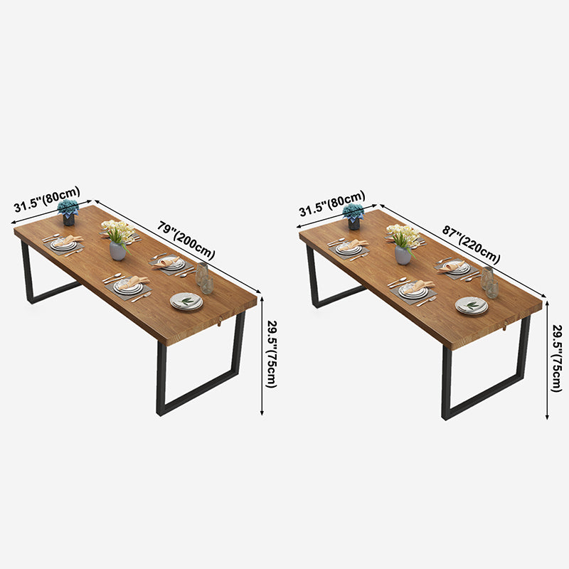 Industrial Style Pine Solid Wood Dining Table Sled Base Rectangle Table for Home Clearhalo ' dining_table' 'Dining Tables & Seating' 'Dining Tables' 'furn' 'furn_dining_table' 'Furniture' 'furniture_dining_table' 'Kitchen & Dining Furniture' 'kitchen&dining_furn' 'kitchen' 'kitchen_dining_table' 3756926