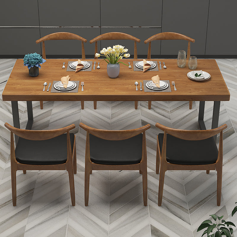Industrial Style Pine Solid Wood Dining Table Sled Base Rectangle Table for Home Clearhalo ' dining_table' 'Dining Tables & Seating' 'Dining Tables' 'furn' 'furn_dining_table' 'Furniture' 'furniture_dining_table' 'Kitchen & Dining Furniture' 'kitchen&dining_furn' 'kitchen' 'kitchen_dining_table' 3756928