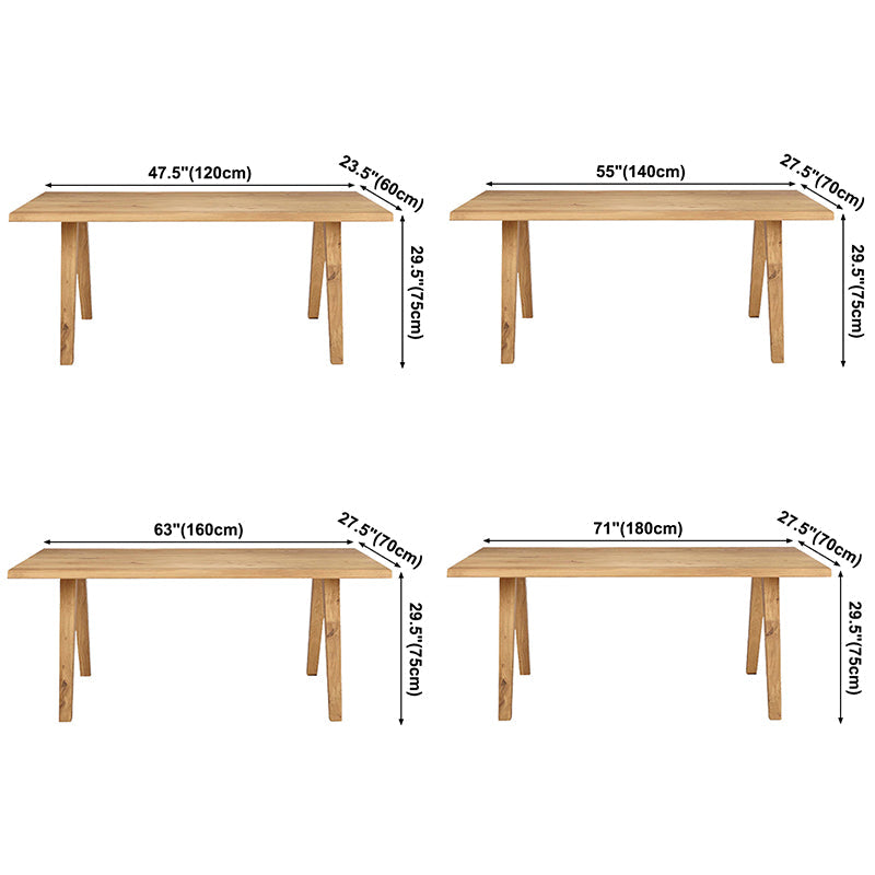 Simple Pine 4 Legs Dining Table Solid Wood Rectangle Furniture for Home Clearhalo ' dining_table' 'Dining Tables & Seating' 'Dining Tables' 'furn' 'furn_dining_table' 'Furniture' 'furniture_dining_table' 'Kitchen & Dining Furniture' 'kitchen&dining_furn' 'kitchen' 'kitchen_dining_table' 3756936
