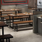 Solid Wood Industrial Dining Table Brown Rectangle Table with Sled Base for Dinning Room Clearhalo ' dining_table' 'Dining Tables & Seating' 'Dining Tables' 'furn' 'furn_dining_table' 'Furniture' 'furniture_dining_table' 'Kitchen & Dining Furniture' 'kitchen&dining_furn' 'kitchen' 'kitchen_dining_table' 3756950