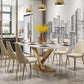 Metal Traditional Luxury Rectangle Dining Table Sintered Stone Top Table with Pedestal Base Clearhalo ' dining_table' 'Dining Tables & Seating' 'Dining Tables' 'furn' 'furn_dining_table' 'Furniture' 'furniture_dining_table' 'Kitchen & Dining Furniture' 'kitchen&dining_furn' 'kitchen' 'kitchen_dining_table' 3756958