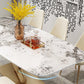 Metal Traditional Luxury Rectangle Dining Table Sintered Stone Top Table with Pedestal Base Clearhalo ' dining_table' 'Dining Tables & Seating' 'Dining Tables' 'furn' 'furn_dining_table' 'Furniture' 'furniture_dining_table' 'Kitchen & Dining Furniture' 'kitchen&dining_furn' 'kitchen' 'kitchen_dining_table' 3756964