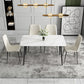 Simple Sintered Stone Kitchen Dining Table Rectangle White Dining Table with 4 Legs Base Clearhalo ' dining_table' 'Dining Tables & Seating' 'Dining Tables' 'Furniture' 'furniture_dining_table' 'Kitchen & Dining Furniture' 'kitchen&dining_furn' 'kitchen' 'kitchen_dining_table' 3756970