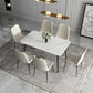 Simple Sintered Stone Kitchen Dining Table Rectangle White Dining Table with 4 Legs Base Clearhalo ' dining_table' 'Dining Tables & Seating' 'Dining Tables' 'Furniture' 'furniture_dining_table' 'Kitchen & Dining Furniture' 'kitchen&dining_furn' 'kitchen' 'kitchen_dining_table' 3756971