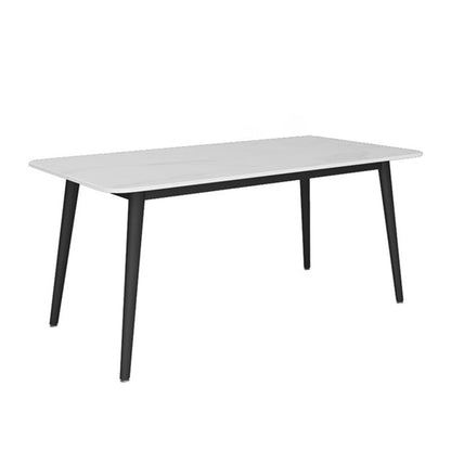 Simple Sintered Stone Kitchen Dining Table Rectangle White Dining Table with 4 Legs Base 70.9"L x 35.4"W x 29.5"H Clearhalo ' dining_table' 'Dining Tables & Seating' 'Dining Tables' 'Furniture' 'furniture_dining_table' 'Kitchen & Dining Furniture' 'kitchen&dining_furn' 'kitchen' 'kitchen_dining_table' 3756973