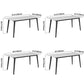 Simple Sintered Stone Kitchen Dining Table Rectangle White Dining Table with 4 Legs Base Clearhalo ' dining_table' 'Dining Tables & Seating' 'Dining Tables' 'Furniture' 'furniture_dining_table' 'Kitchen & Dining Furniture' 'kitchen&dining_furn' 'kitchen' 'kitchen_dining_table' 3756978