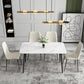 Simple Sintered Stone Kitchen Dining Table Rectangle White Dining Table with 4 Legs Base Clearhalo ' dining_table' 'Dining Tables & Seating' 'Dining Tables' 'Furniture' 'furniture_dining_table' 'Kitchen & Dining Furniture' 'kitchen&dining_furn' 'kitchen' 'kitchen_dining_table' 3756980