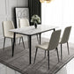 Simple Sintered Stone Kitchen Dining Table Rectangle White Dining Table with 4 Legs Base Clearhalo ' dining_table' 'Dining Tables & Seating' 'Dining Tables' 'Furniture' 'furniture_dining_table' 'Kitchen & Dining Furniture' 'kitchen&dining_furn' 'kitchen' 'kitchen_dining_table' 3756981