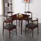 Square Industrial Dining Table Wood Color Fixed Table with Rubberwood Solid Wood Clearhalo ' dining_table' 'Dining Tables & Seating' 'Dining Tables' 'furn' 'furn_dining_table' 'Furniture' 'furniture_dining_table' 'Kitchen & Dining Furniture' 'kitchen&dining_furn' 'kitchen' 'kitchen_dining_table' 3757002