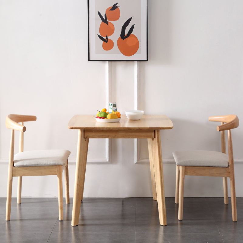 Square Industrial Dining Table Wood Color Fixed Table with Rubberwood Solid Wood Clearhalo ' dining_table' 'Dining Tables & Seating' 'Dining Tables' 'furn' 'furn_dining_table' 'Furniture' 'furniture_dining_table' 'Kitchen & Dining Furniture' 'kitchen&dining_furn' 'kitchen' 'kitchen_dining_table' 3757004