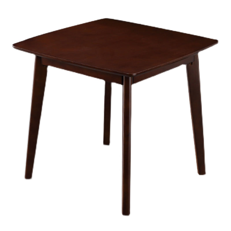 Square Industrial Dining Table Wood Color Fixed Table with Rubberwood Solid Wood Walnut Without Chairs Clearhalo ' dining_table' 'Dining Tables & Seating' 'Dining Tables' 'furn' 'furn_dining_table' 'Furniture' 'furniture_dining_table' 'Kitchen & Dining Furniture' 'kitchen&dining_furn' 'kitchen' 'kitchen_dining_table' 3757005