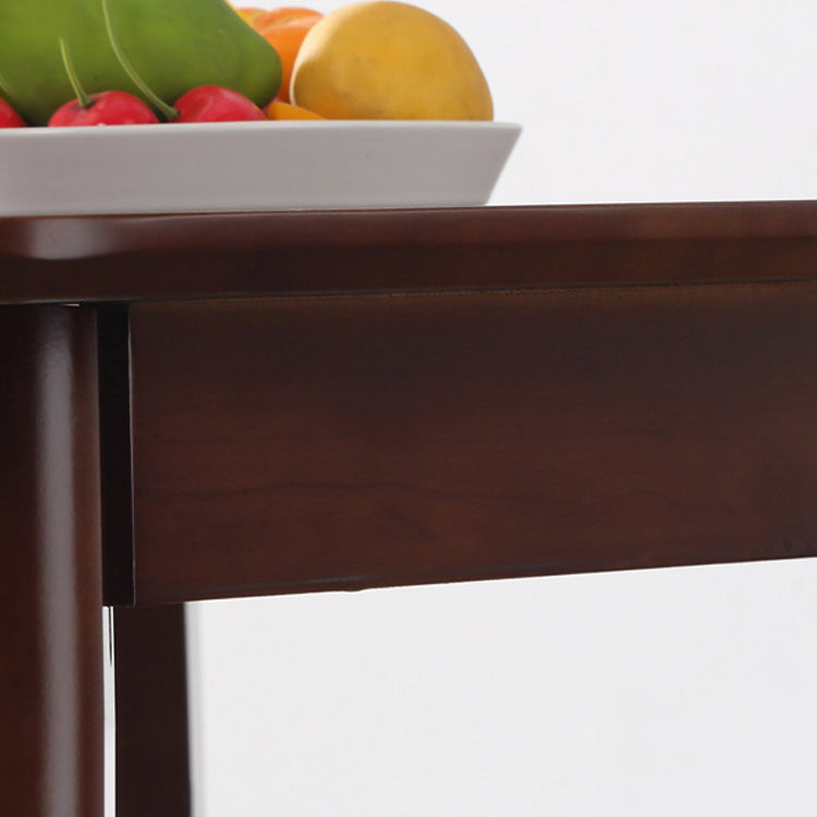 Square Industrial Dining Table Wood Color Fixed Table with Rubberwood Solid Wood Clearhalo ' dining_table' 'Dining Tables & Seating' 'Dining Tables' 'furn' 'furn_dining_table' 'Furniture' 'furniture_dining_table' 'Kitchen & Dining Furniture' 'kitchen&dining_furn' 'kitchen' 'kitchen_dining_table' 3757008
