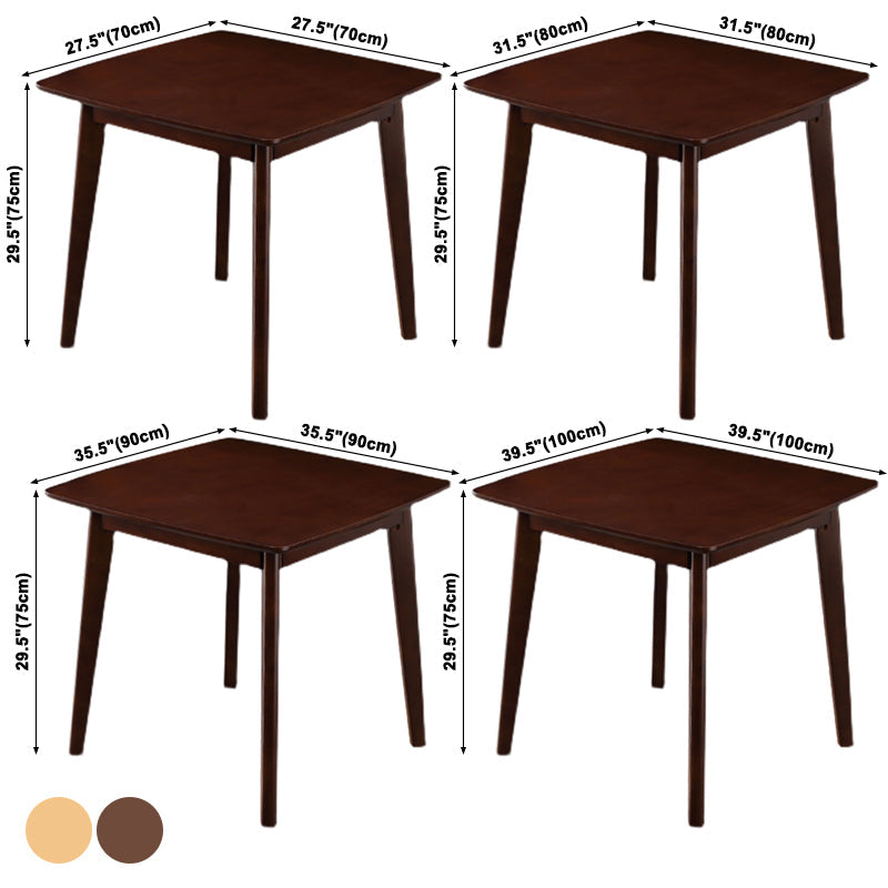 Square Industrial Dining Table Wood Color Fixed Table with Rubberwood Solid Wood Clearhalo ' dining_table' 'Dining Tables & Seating' 'Dining Tables' 'furn' 'furn_dining_table' 'Furniture' 'furniture_dining_table' 'Kitchen & Dining Furniture' 'kitchen&dining_furn' 'kitchen' 'kitchen_dining_table' 3757010