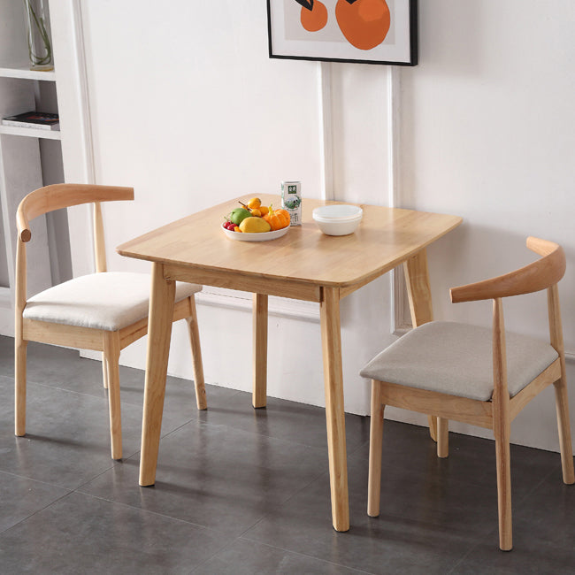 Square Industrial Dining Table Wood Color Fixed Table with Rubberwood Solid Wood Clearhalo ' dining_table' 'Dining Tables & Seating' 'Dining Tables' 'furn' 'furn_dining_table' 'Furniture' 'furniture_dining_table' 'Kitchen & Dining Furniture' 'kitchen&dining_furn' 'kitchen' 'kitchen_dining_table' 3757015