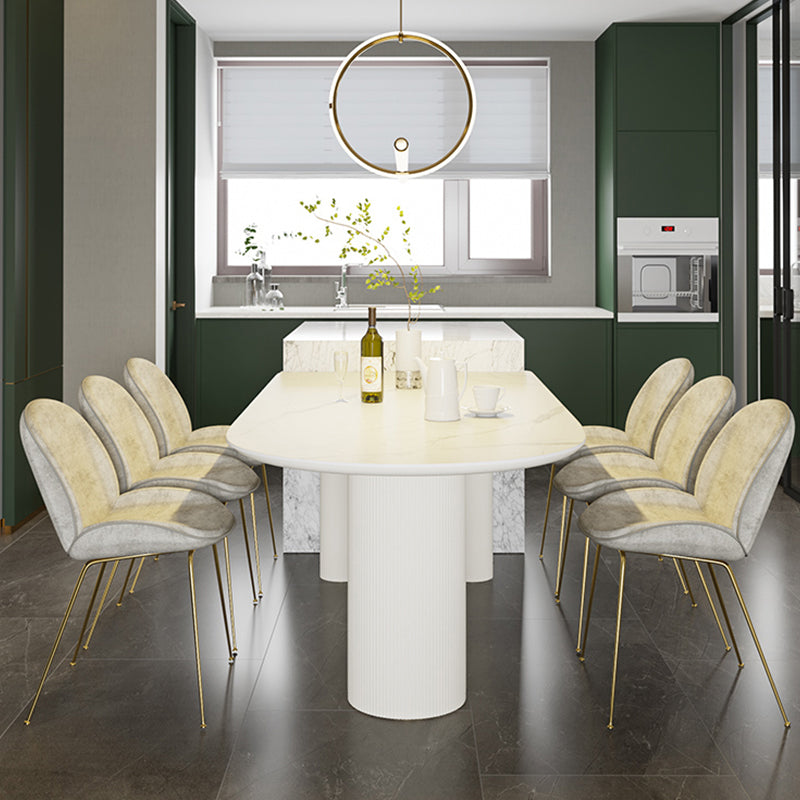 Metal Modern Free Form Indoor Table Sintered Stone Table for Dining Room Clearhalo ' dining_table' 'Dining Tables & Seating' 'Dining Tables' 'furn' 'furn_dining_table' 'Furniture' 'furniture_dining_table' 'Kitchen & Dining Furniture' 'kitchen&dining_furn' 'kitchen' 'kitchen_dining_table' 3757019