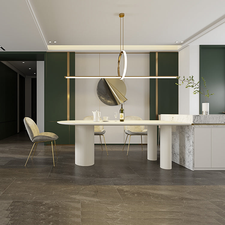 Metal Modern Free Form Indoor Table Sintered Stone Table for Dining Room Clearhalo ' dining_table' 'Dining Tables & Seating' 'Dining Tables' 'furn' 'furn_dining_table' 'Furniture' 'furniture_dining_table' 'Kitchen & Dining Furniture' 'kitchen&dining_furn' 'kitchen' 'kitchen_dining_table' 3757023