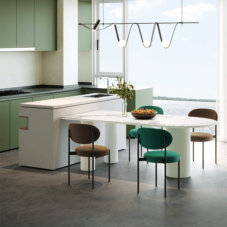 Metal Modern Free Form Indoor Table Sintered Stone Table for Dining Room Clearhalo ' dining_table' 'Dining Tables & Seating' 'Dining Tables' 'furn' 'furn_dining_table' 'Furniture' 'furniture_dining_table' 'Kitchen & Dining Furniture' 'kitchen&dining_furn' 'kitchen' 'kitchen_dining_table' 3757024