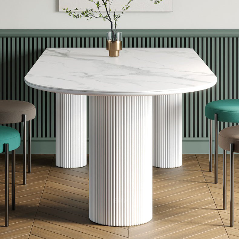 Metal Modern Free Form Indoor Table Sintered Stone Table for Dining Room Clearhalo ' dining_table' 'Dining Tables & Seating' 'Dining Tables' 'furn' 'furn_dining_table' 'Furniture' 'furniture_dining_table' 'Kitchen & Dining Furniture' 'kitchen&dining_furn' 'kitchen' 'kitchen_dining_table' 3757027