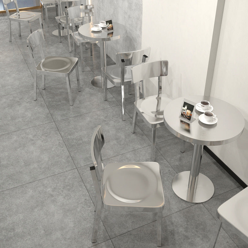 Industrial Stainless Steel Dining Table Metal Base Table for Dinning Room Clearhalo ' dining_table' 'Dining Tables & Seating' 'Dining Tables' 'furn' 'furn_dining_table' 'Furniture' 'furniture_dining_table' 'Kitchen & Dining Furniture' 'kitchen&dining_furn' 'kitchen' 'kitchen_dining_table' 3757039