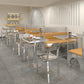 Industrial Stainless Steel Dining Table Metal Base Table for Dinning Room Clearhalo ' dining_table' 'Dining Tables & Seating' 'Dining Tables' 'furn' 'furn_dining_table' 'Furniture' 'furniture_dining_table' 'Kitchen & Dining Furniture' 'kitchen&dining_furn' 'kitchen' 'kitchen_dining_table' 3757040