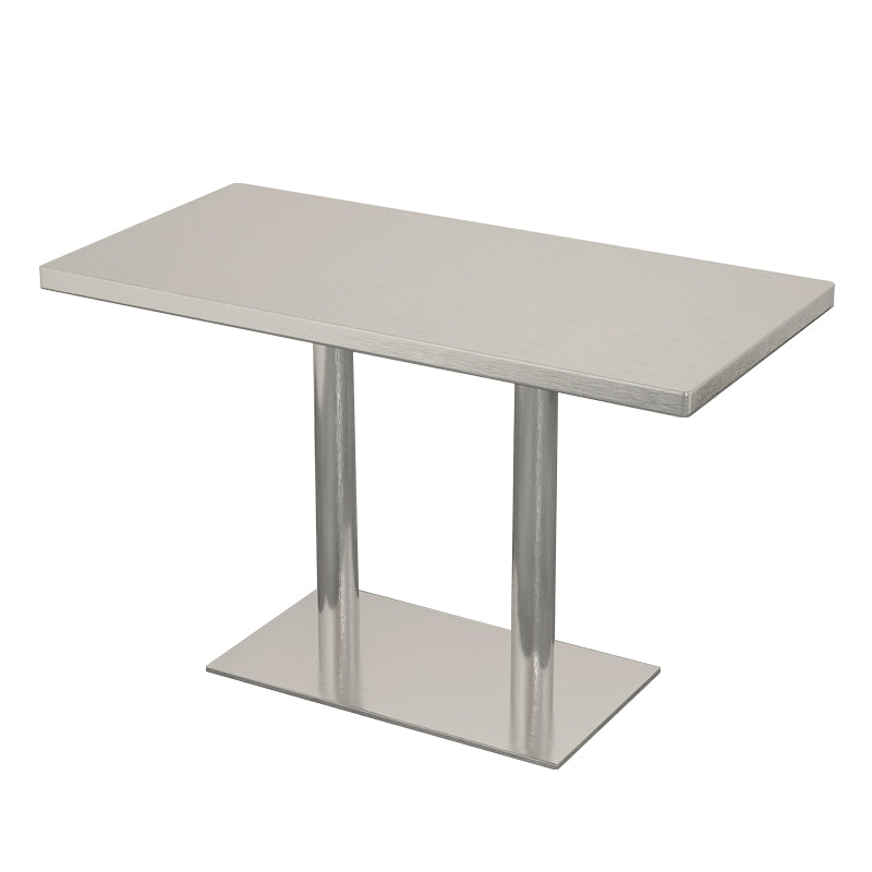 Industrial Stainless Steel Dining Table Metal Base Table for Dinning Room Rectangle Without Chairs Clearhalo ' dining_table' 'Dining Tables & Seating' 'Dining Tables' 'furn' 'furn_dining_table' 'Furniture' 'furniture_dining_table' 'Kitchen & Dining Furniture' 'kitchen&dining_furn' 'kitchen' 'kitchen_dining_table' 3757041