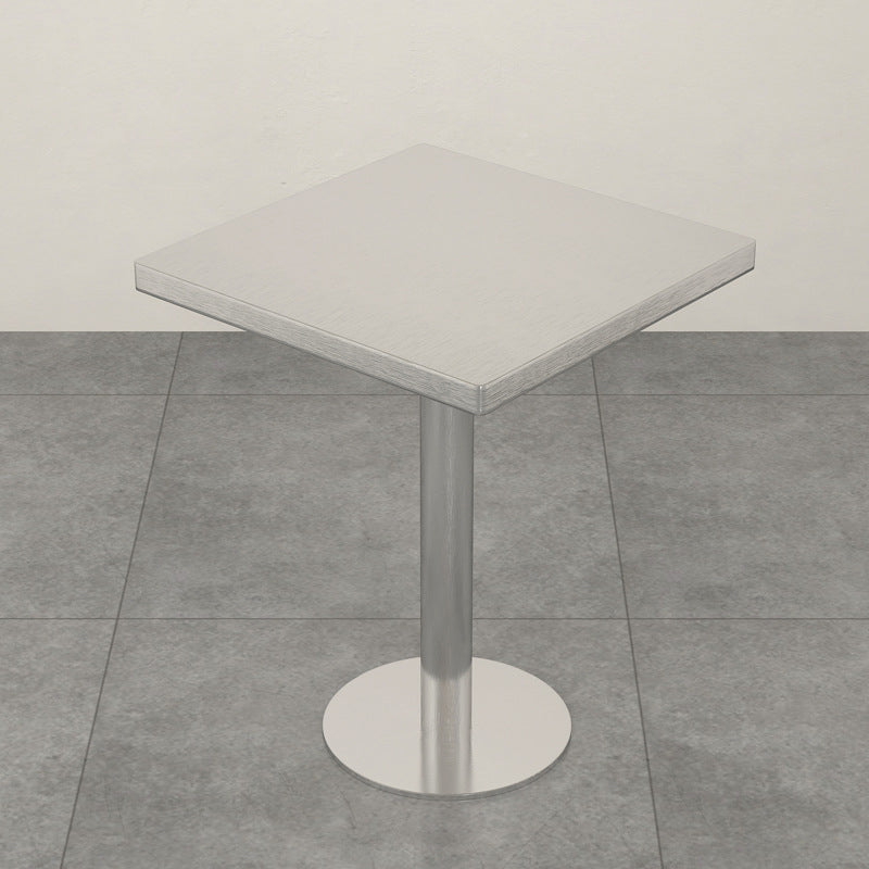 Industrial Stainless Steel Dining Table Metal Base Table for Dinning Room Square Without Chairs Clearhalo ' dining_table' 'Dining Tables & Seating' 'Dining Tables' 'furn' 'furn_dining_table' 'Furniture' 'furniture_dining_table' 'Kitchen & Dining Furniture' 'kitchen&dining_furn' 'kitchen' 'kitchen_dining_table' 3757044