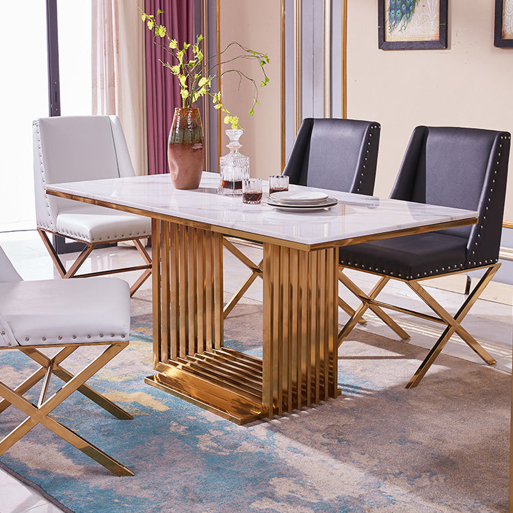 Traditional Luxury Marble Dining Table Pedestal Dining Site Table for Dining Room Clearhalo ' dining_table' 'Dining Tables & Seating' 'Dining Tables' 'furn' 'furn_dining_table' 'Furniture' 'furniture_dining_table' 'Kitchen & Dining Furniture' 'kitchen&dining_furn' 'kitchen' 'kitchen_dining_table' 3757055