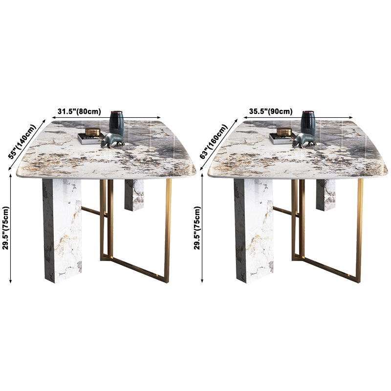 Minimalist Gray Sintered Stone Dining Table Rectangle Standard Dining Table with Sled Base Clearhalo ' dining_table' 'Dining Tables & Seating' 'Dining Tables' 'furn' 'furn_dining_table' 'Furniture' 'furniture_dining_table' 'Kitchen & Dining Furniture' 'kitchen&dining_furn' 'kitchen' 'kitchen_dining_table' 3757070