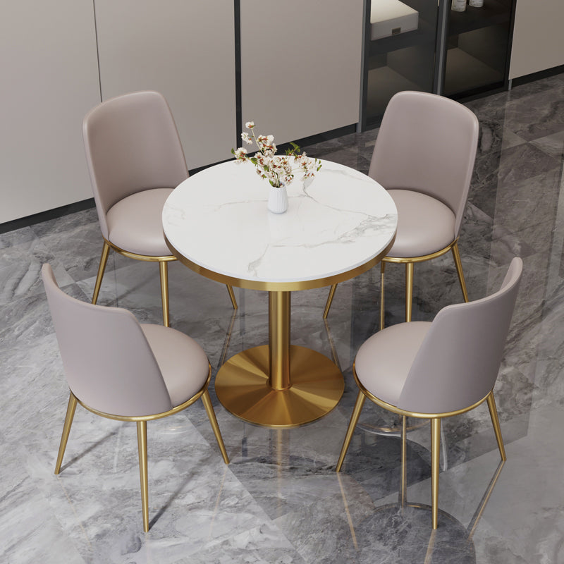 Traditional Luxury Round Dining Table Sintered Stone Dining Table with Pedestal Base Clearhalo ' dining_table' 'Dining Tables & Seating' 'Dining Tables' 'furn' 'furn_dining_table' 'Furniture' 'furniture_dining_table' 'Kitchen & Dining Furniture' 'kitchen&dining_furn' 'kitchen' 'kitchen_dining_table' 3757075