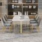 Rectangle White Dining Table Sintered Stone Table Luxury with Double Pedestal Clearhalo ' dining_table' 'Dining Tables & Seating' 'Dining Tables' 'furn' 'furn_dining_table' 'Furniture' 'furniture_dining_table' 'Kitchen & Dining Furniture' 'kitchen&dining_furn' 'kitchen' 'kitchen_dining_table' 3757091