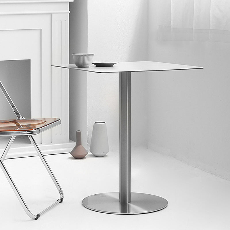 Stainless Steel Industrial Dining Table Tulip Base Dining Table for Home Use Clearhalo ' dining_table' 'Dining Tables & Seating' 'Dining Tables' 'furn' 'furn_dining_table' 'Furniture' 'furniture_dining_table' 'Kitchen & Dining Furniture' 'kitchen&dining_furn' 'kitchen' 'kitchen_dining_table' 3757104