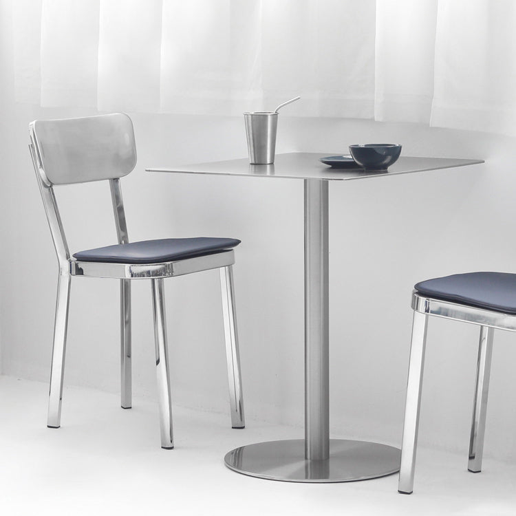 Stainless Steel Industrial Dining Table Tulip Base Dining Table for Home Use Clearhalo ' dining_table' 'Dining Tables & Seating' 'Dining Tables' 'furn' 'furn_dining_table' 'Furniture' 'furniture_dining_table' 'Kitchen & Dining Furniture' 'kitchen&dining_furn' 'kitchen' 'kitchen_dining_table' 3757111