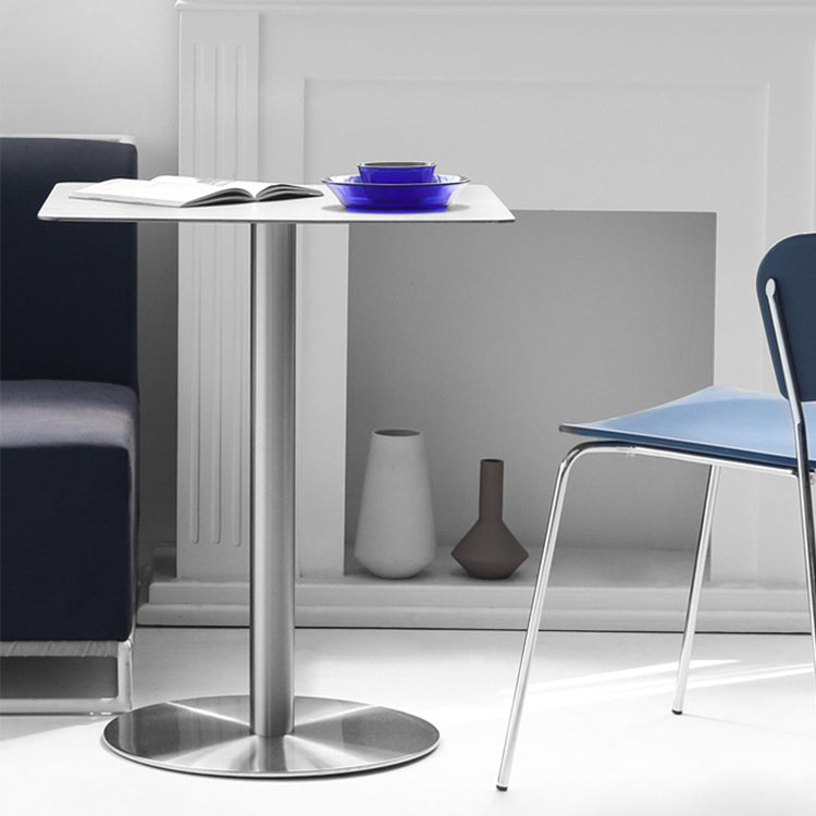 Stainless Steel Industrial Dining Table Tulip Base Dining Table for Home Use Clearhalo ' dining_table' 'Dining Tables & Seating' 'Dining Tables' 'furn' 'furn_dining_table' 'Furniture' 'furniture_dining_table' 'Kitchen & Dining Furniture' 'kitchen&dining_furn' 'kitchen' 'kitchen_dining_table' 3757114