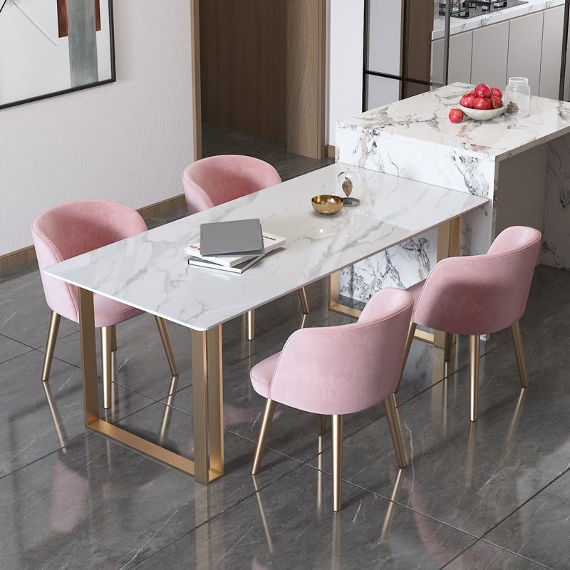 Traditional Luxury Rectangle Dining Table Sintered Stone Dining Table with Double Pedestal Clearhalo ' dining_table' 'Dining Tables & Seating' 'Dining Tables' 'furn' 'furn_dining_table' 'Furniture' 'furniture_dining_table' 'Kitchen & Dining Furniture' 'kitchen&dining_furn' 'kitchen' 'kitchen_dining_table' 3757119