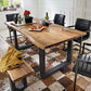 Contemporary Brown Rectangle Shape Dining Table Solid Wood Dining Table with Trestle Base Clearhalo ' dining_table' 'Dining Tables & Seating' 'Dining Tables' 'furn' 'furn_dining_table' 'Furniture' 'furniture_dining_table' 'Kitchen & Dining Furniture' 'kitchen&dining_furn' 'kitchen' 'kitchen_dining_table' 3757127