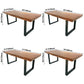 Contemporary Brown Rectangle Shape Dining Table Solid Wood Dining Table with Trestle Base Clearhalo ' dining_table' 'Dining Tables & Seating' 'Dining Tables' 'furn' 'furn_dining_table' 'Furniture' 'furniture_dining_table' 'Kitchen & Dining Furniture' 'kitchen&dining_furn' 'kitchen' 'kitchen_dining_table' 3757135