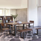 Contemporary Brown Rectangle Shape Dining Table Solid Wood Dining Table with Trestle Base Clearhalo ' dining_table' 'Dining Tables & Seating' 'Dining Tables' 'furn' 'furn_dining_table' 'Furniture' 'furniture_dining_table' 'Kitchen & Dining Furniture' 'kitchen&dining_furn' 'kitchen' 'kitchen_dining_table' 3757136