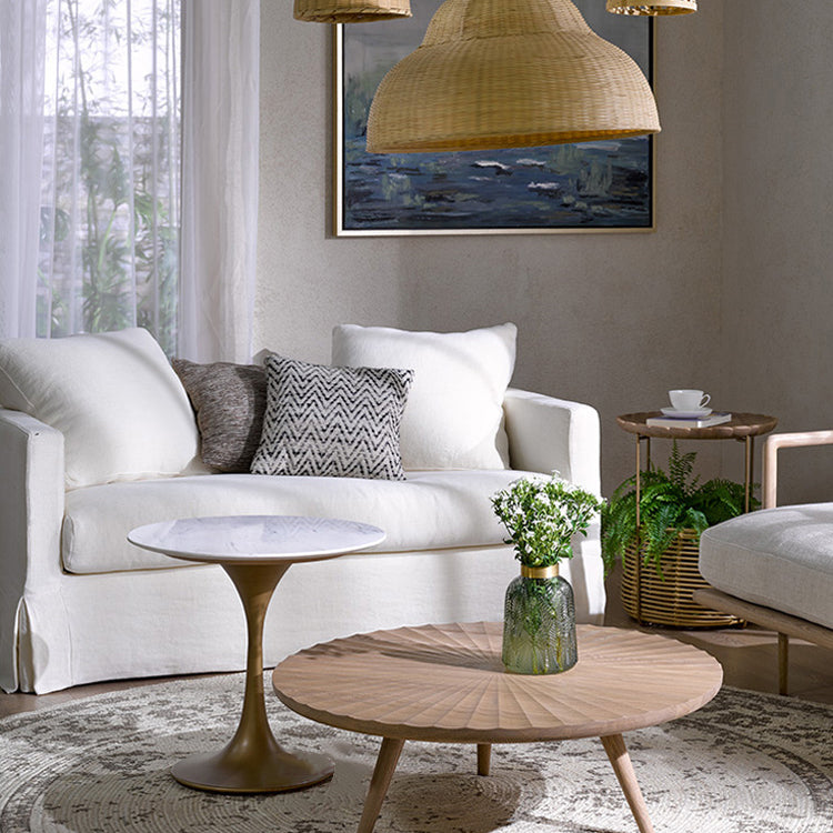 Round Tulip Base Glam Dining Table White Fixed Table with Sintered Stone Clearhalo ' dining_table' 'Dining Tables & Seating' 'Dining Tables' 'furn' 'furn_dining_table' 'Furniture' 'furniture_dining_table' 'Kitchen & Dining Furniture' 'kitchen&dining_furn' 'kitchen' 'kitchen_dining_table' 3757148