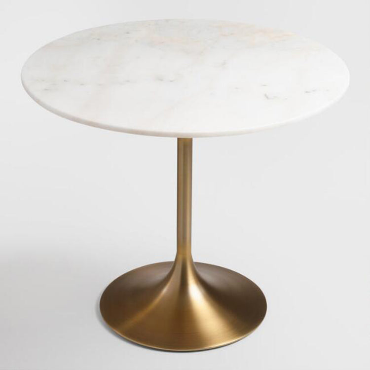 Round Tulip Base Glam Dining Table White Fixed Table with Sintered Stone Clearhalo ' dining_table' 'Dining Tables & Seating' 'Dining Tables' 'furn' 'furn_dining_table' 'Furniture' 'furniture_dining_table' 'Kitchen & Dining Furniture' 'kitchen&dining_furn' 'kitchen' 'kitchen_dining_table' 3757149