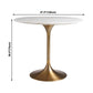 Round Tulip Base Glam Dining Table White Fixed Table with Sintered Stone Clearhalo ' dining_table' 'Dining Tables & Seating' 'Dining Tables' 'furn' 'furn_dining_table' 'Furniture' 'furniture_dining_table' 'Kitchen & Dining Furniture' 'kitchen&dining_furn' 'kitchen' 'kitchen_dining_table' 3757156