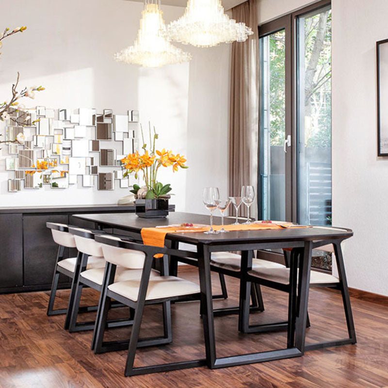 Modern Style Home Dining Table Rectangular Shape Table with Double Pedestal Clearhalo ' dining_table' 'Dining Tables & Seating' 'Dining Tables' 'furn' 'furn_dining_table' 'Furniture' 'furniture_dining_table' 'Kitchen & Dining Furniture' 'kitchen&dining_furn' 'kitchen' 'kitchen_dining_table' 3757159