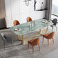 Metal Traditional Luxury Rectangle Indoor Table Sintered Stone Table with Trestle Clearhalo ' dining_table' 'Dining Tables & Seating' 'Dining Tables' 'furn' 'furn_dining_table' 'Furniture' 'furniture_dining_table' 'Kitchen & Dining Furniture' 'kitchen&dining_furn' 'kitchen' 'kitchen_dining_table' 3757165