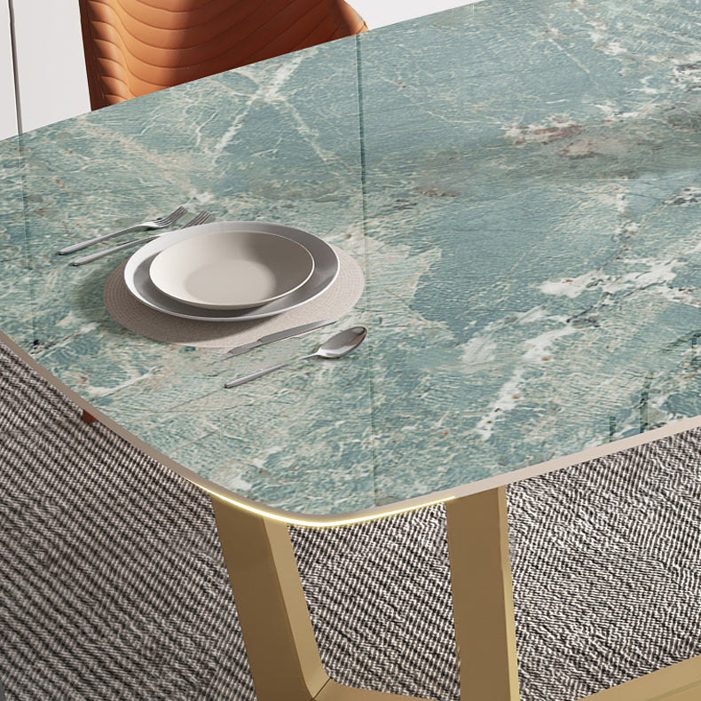 Metal Traditional Luxury Rectangle Indoor Table Sintered Stone Table with Trestle Clearhalo ' dining_table' 'Dining Tables & Seating' 'Dining Tables' 'furn' 'furn_dining_table' 'Furniture' 'furniture_dining_table' 'Kitchen & Dining Furniture' 'kitchen&dining_furn' 'kitchen' 'kitchen_dining_table' 3757171
