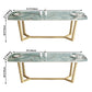Metal Traditional Luxury Rectangle Indoor Table Sintered Stone Table with Trestle Clearhalo ' dining_table' 'Dining Tables & Seating' 'Dining Tables' 'furn' 'furn_dining_table' 'Furniture' 'furniture_dining_table' 'Kitchen & Dining Furniture' 'kitchen&dining_furn' 'kitchen' 'kitchen_dining_table' 3757174