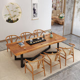 Industrial Rectangle Dining Table Pine Solid Wood Table with Black Trestle Base for Dining Room Clearhalo ' dining_table' 'Dining Tables & Seating' 'Dining Tables' 'furn' 'furn_dining_table' 'Furniture' 'furniture_dining_table' 'Kitchen & Dining Furniture' 'kitchen&dining_furn' 'kitchen' 'kitchen_dining_table' 3757184