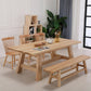 Modern Solid Wood Kitchen Dining Table Khaki Rectangle Shape Dining Table with Trestle Base Clearhalo ' dining_table' 'Dining Tables & Seating' 'Dining Tables' 'furn' 'furn_dining_table' 'Furniture' 'furniture_dining_table' 'Kitchen & Dining Furniture' 'kitchen&dining_furn' 'kitchen' 'kitchen_dining_table' 3757187